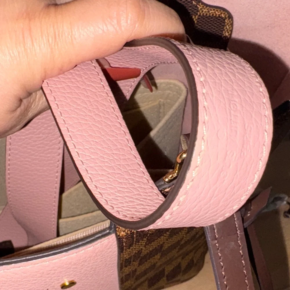 Louis Vuitton Jersey Brown Damier Tote with Pink - Picture 10 of 11
